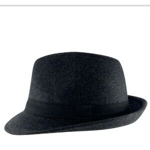 Italian Designer Men’s Velvet Fedora Hat Black size M or size 7 unmolded NEW